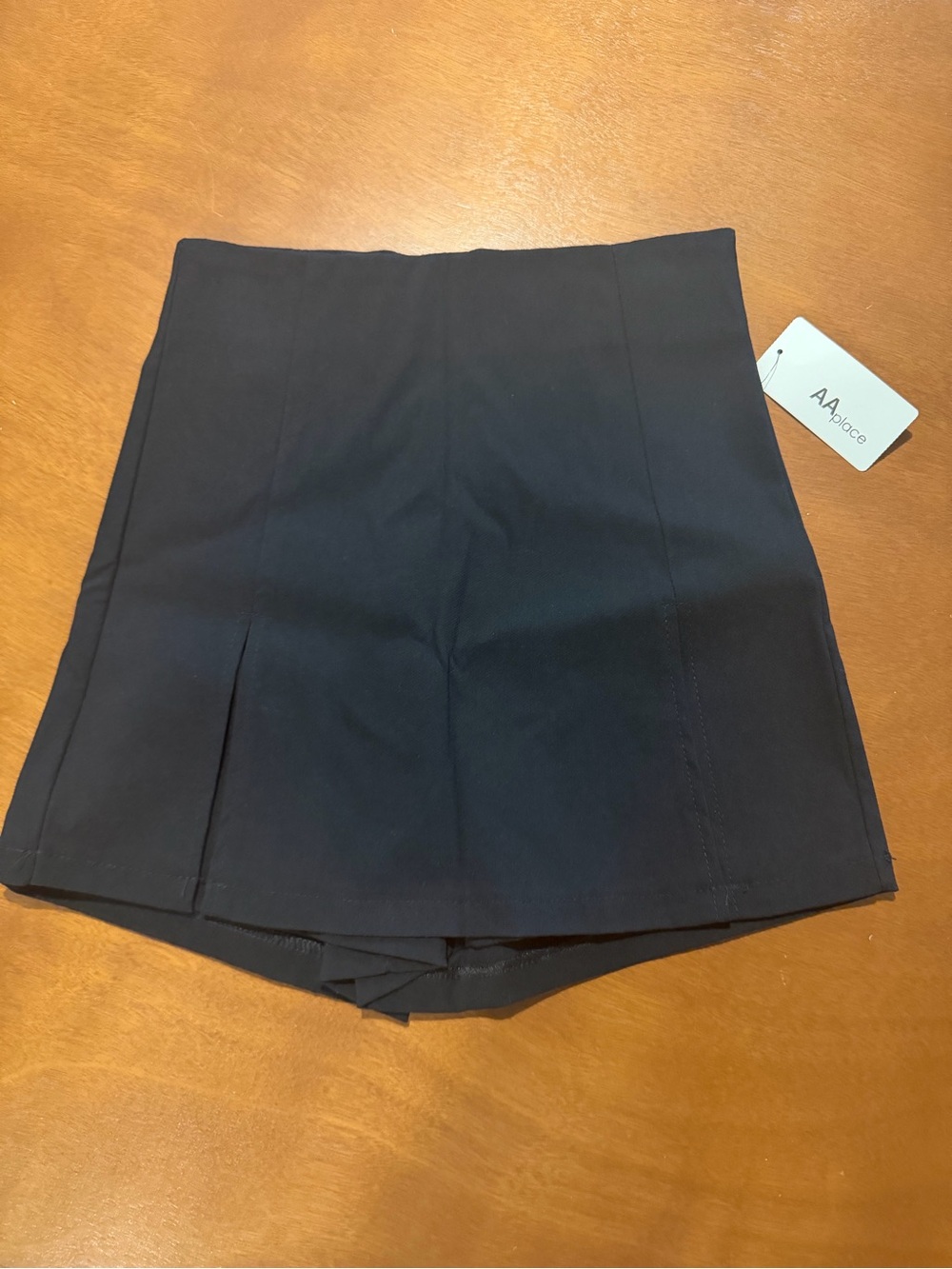 A Place Black Mini Skort with Front Pleat